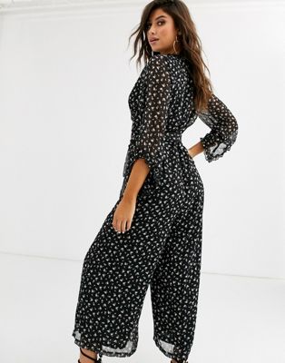 pretty little thing floral jumpsuit