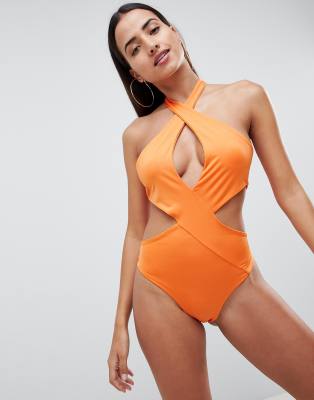 pretty little thing cut out swimsuit