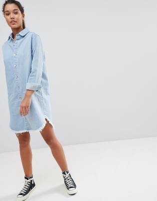 pretty little thing denim shirt dress