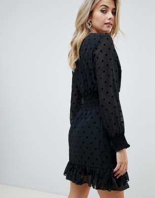 pretty little thing black skater dress