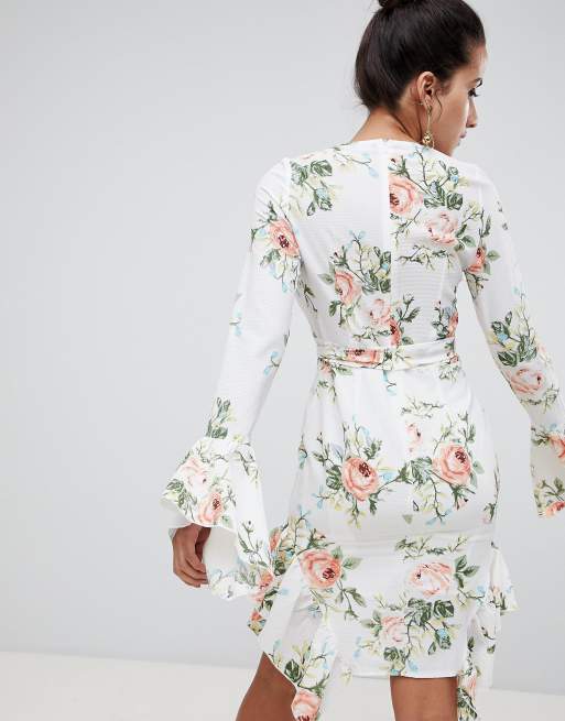 Pretty little thing 2024 floral wrap dress