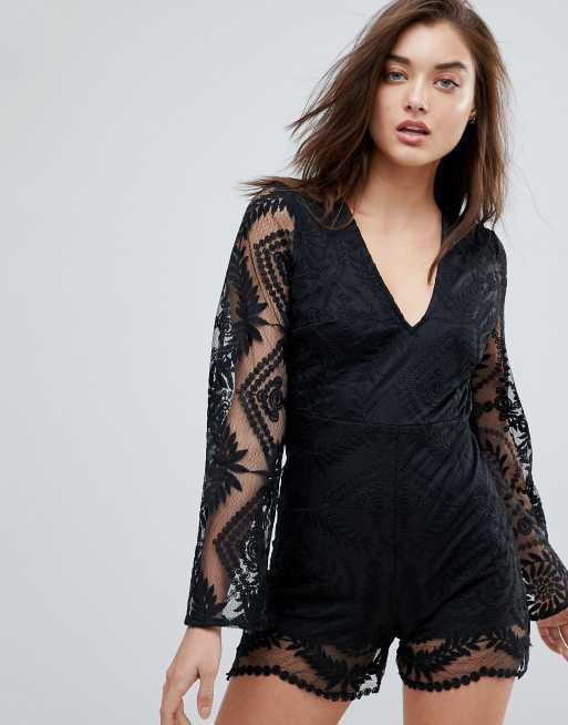 Lace long sleeve outlet playsuit