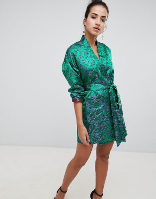 pretty little thing kimono wrap dress