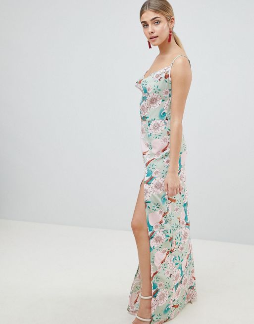 PrettyLittleThing Floral Maxi Dress With Side Split | ASOS