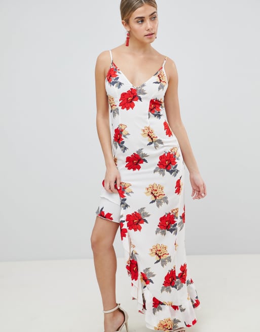 Pretty little thing floral hotsell maxi dress