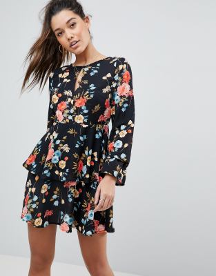 black floral dress asos