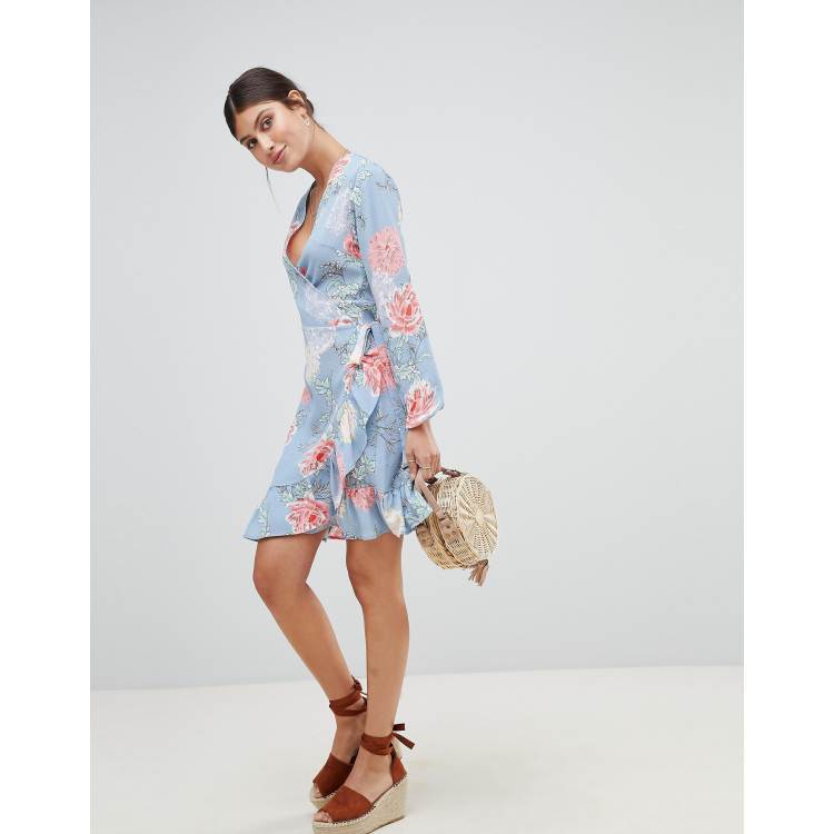 Pretty little thing outlet floral wrap dress