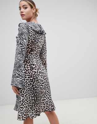 pretty little thing leopard wrap dress