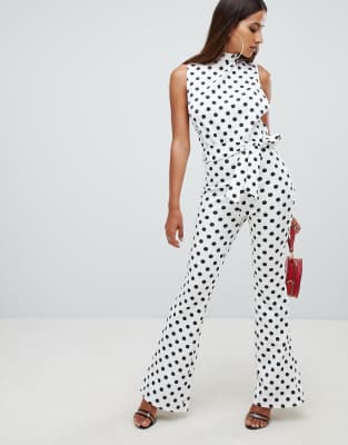 pretty little thing polka dot jumpsuit