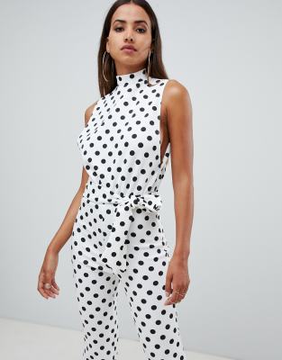 pretty little thing polka dot jumpsuit