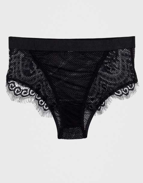 Purple black animal sheer mesh elastic waist panties 14 length slimming