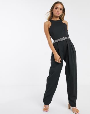 black jumpsuit pretty little thing