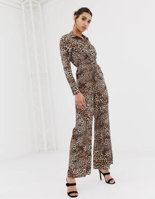 pretty little thing leopard jumpsuit