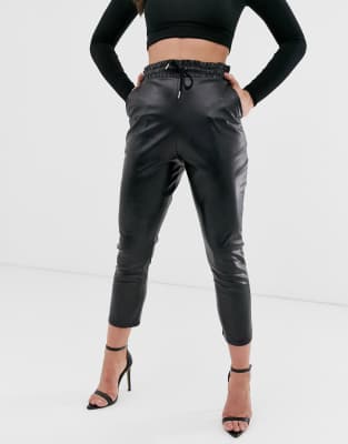 leather look joggers