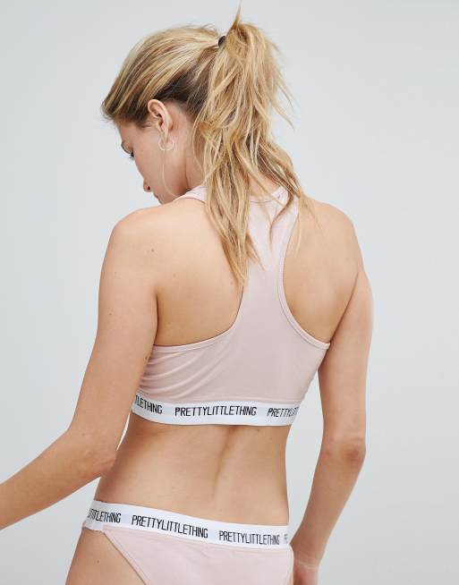 PrettyLittleThing Logo Sports Bra