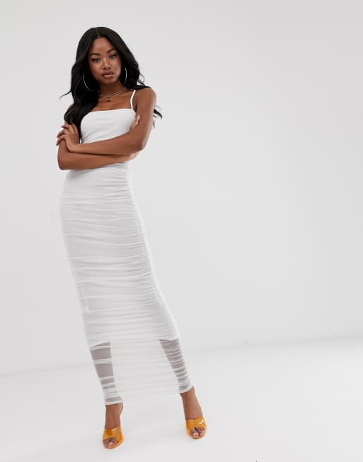 PrettyLittleThing Maxi Bodycon Dress With Ruched Detail In, 46% OFF