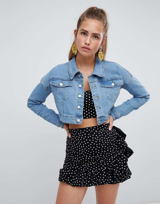 cropped baggy denim jacket