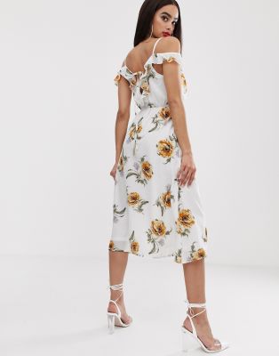 asos white floral dress