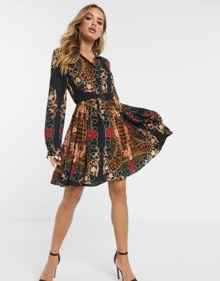 pretty little thing scarf print dress