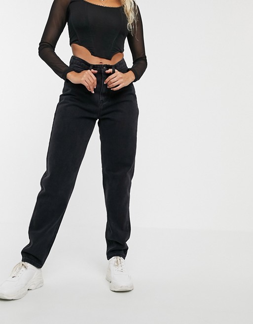 PrettyLittleThing mom jeans in black