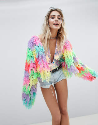 multi colored cardigan
