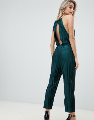 pretty little thing green jumpsuit