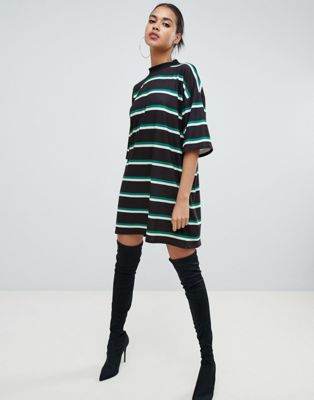 oversized t shirt dress with thigh high boots