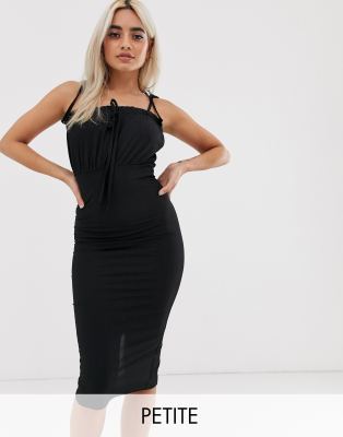 black petite bodycon dress