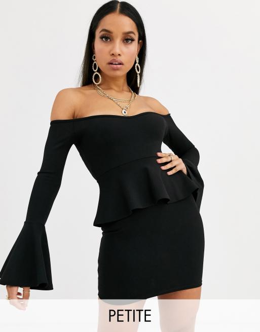 Asos black 2025 peplum dress