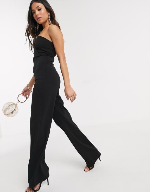 Petite Black Drape One Shoulder Jumpsuit