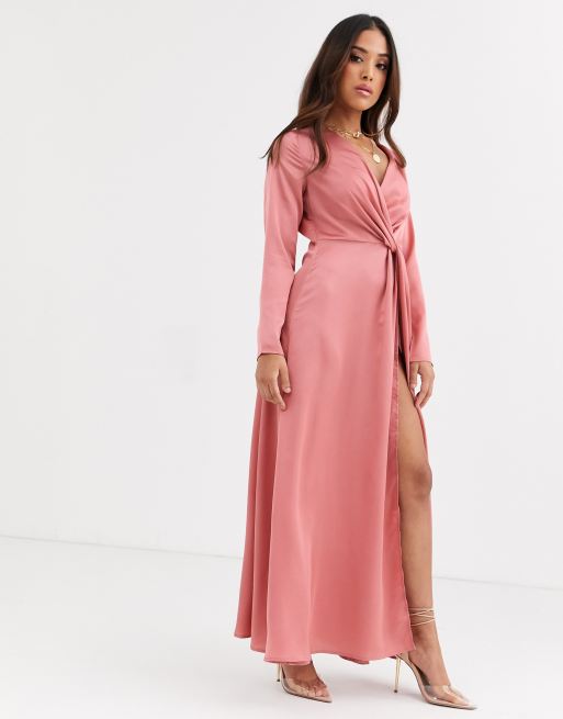 Robe longue rouge discount pretty little thing