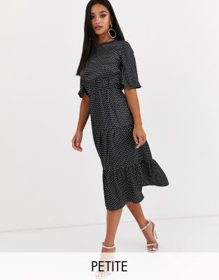 polka dot midi dress petite