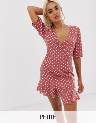 pretty little thing pink polka dot dress