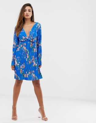 blue floral dress pretty little thing