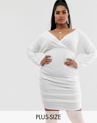 plus size white bardot dress