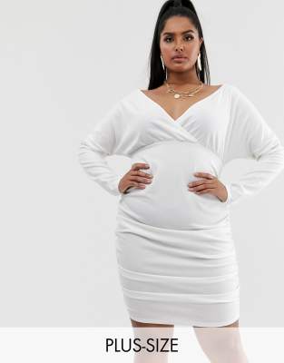 plus size white bardot dress