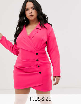 pink blazer dress plus size