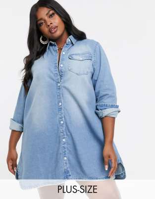 blue jean shirt dress plus size