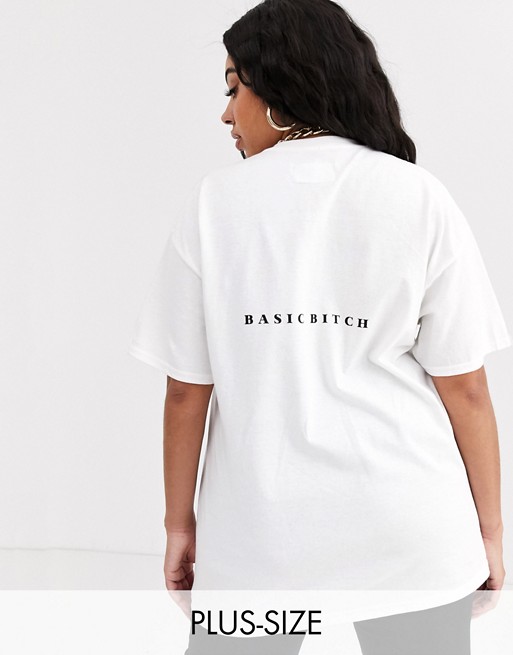 PrettyLittleThing Plus exclusive basic t-shirt in white