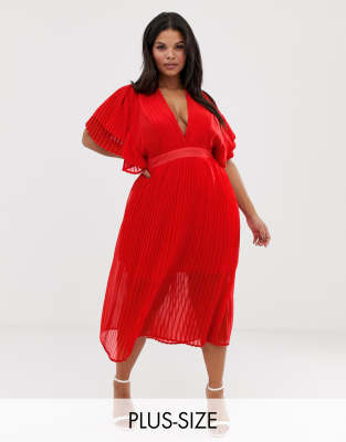 asos plus size red dress