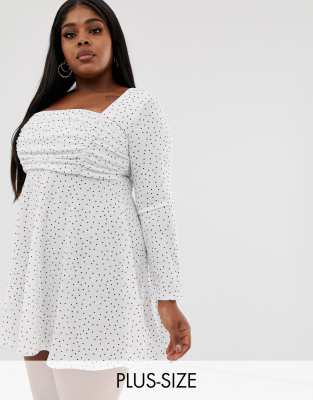 pretty little thing white polka dot dress