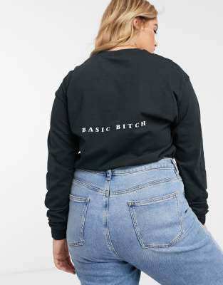 basic slogan sweatshirt