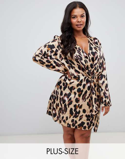 Satin leopard mini outlet dress