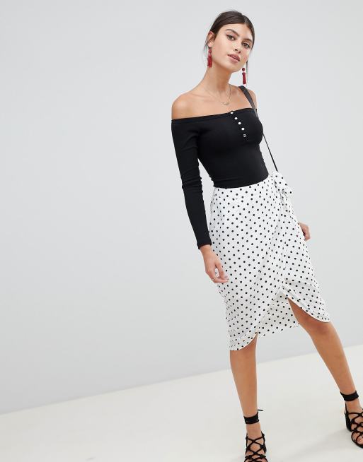 Polka dot deals wrap skirt