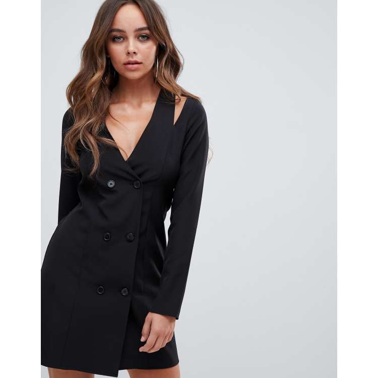 Pretty little thing black blazer clearance dress