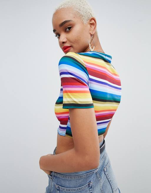 Cute rainbow store crop top