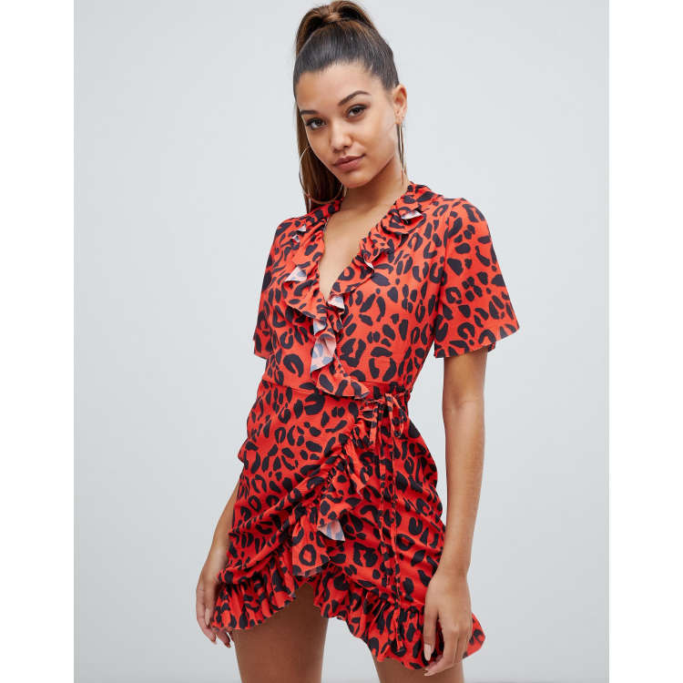 Prettylittlething robe outlet rouge