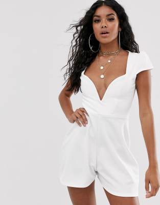 pretty little thing white playsuit