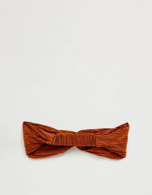 PrettyLittleThing – rostrött plisserad hårband, 4 av 4