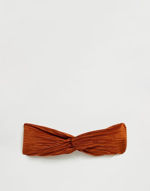 PrettyLittleThing - Rustfarvet hårbånd med plisseringer, 2 af 4